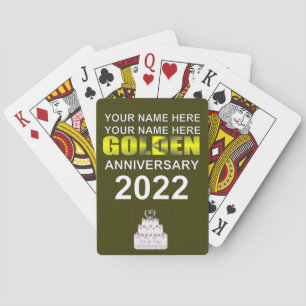 Golden wedding anniversary poker cards