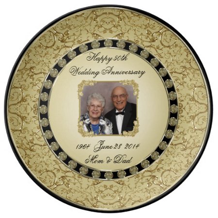 Golden Wedding Anniversary Porcelain Photo Plate