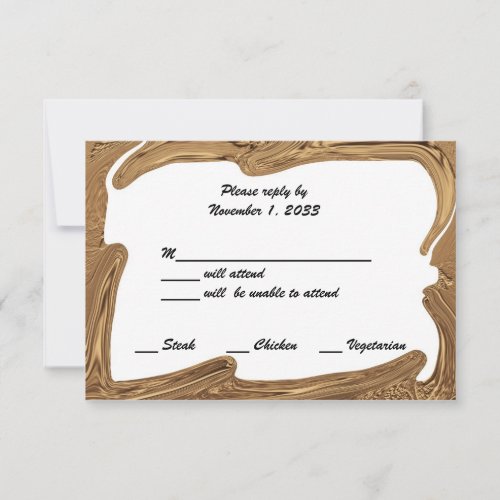 Golden Wedding Anniversary RSVP Cards Gold