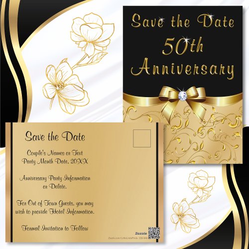 Golden Wedding Anniversary Save the Date Cards