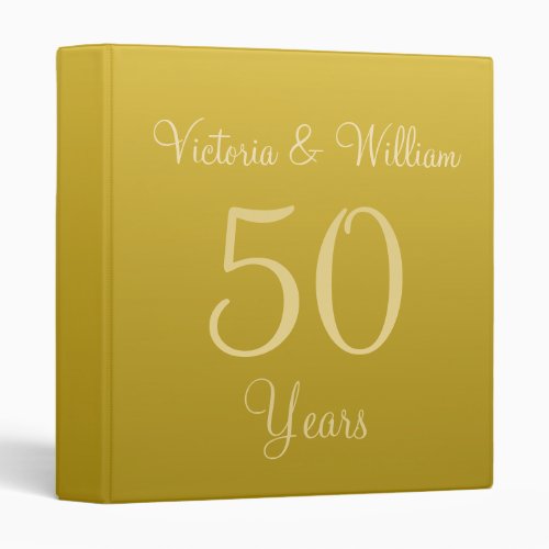 Golden Wedding Anniversary Scrapbook Binder Gift