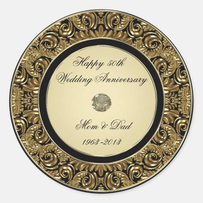 Golden Wedding Anniversary Sticker 6703