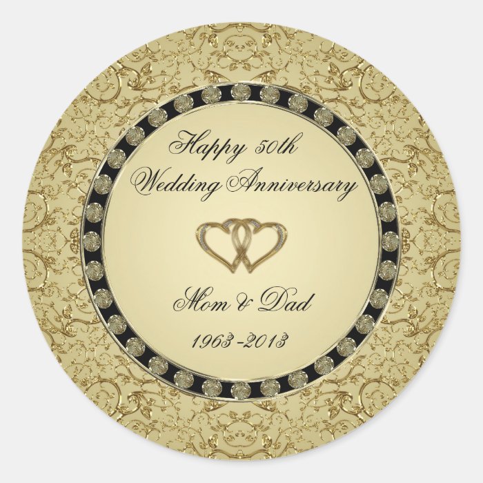 Golden Wedding Anniversary Sticker Zazzle