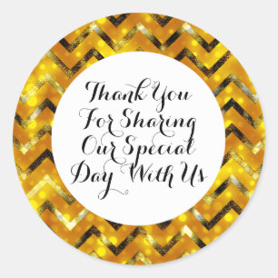 Golden wedding anniversary Thank You Classic Round Sticker