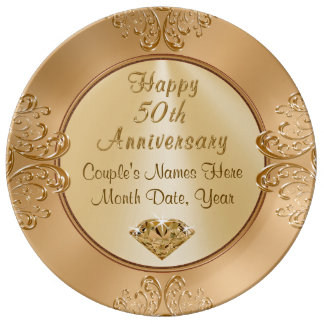 50th Wedding  Anniversary  Plates Zazzle