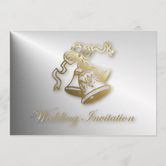 Golden Wedding Bells Wedding Invitation