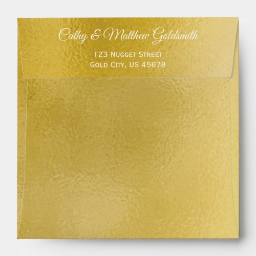 Golden Wedding Faux Gold Foil Envelope