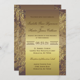 Golden Wedding Fireworks Invitation