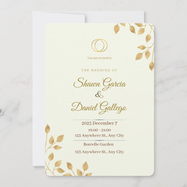 golden wedding invitastion tamplet invitation (Front)