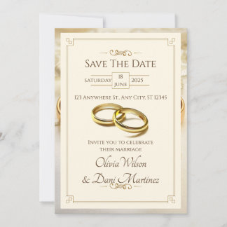 Golden wedding invitation