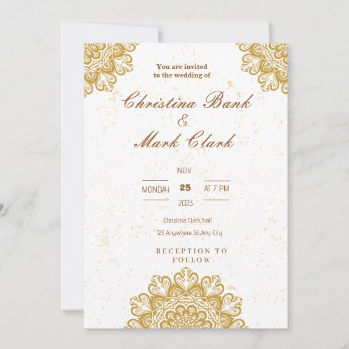 Golden wedding invitation