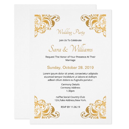 Golden Wedding Invitation | Zazzle.com