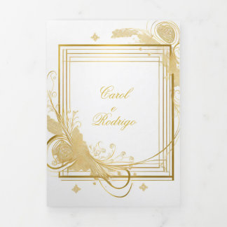 Golden wedding invitation