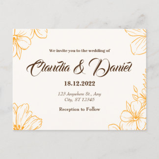 Golden Wedding Invitation Card