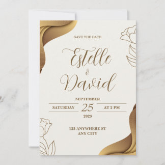 Golden Wedding Invitation: Embarking on Love Invitation