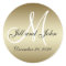 Golden Wedding Monogram Seals Sticker