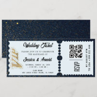 Golden wedding Party Ticket Invitation