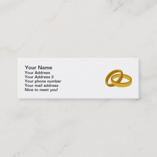 Customizable Golden Wedding rings Business Cards