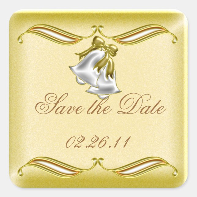 Golden Wedding Square Sticker (Front)