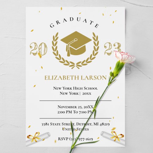 Golden Werth Elegant Senior Graduation Party Invitation