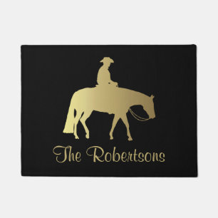 Golden Western Pleasure Horse on Black Doormat