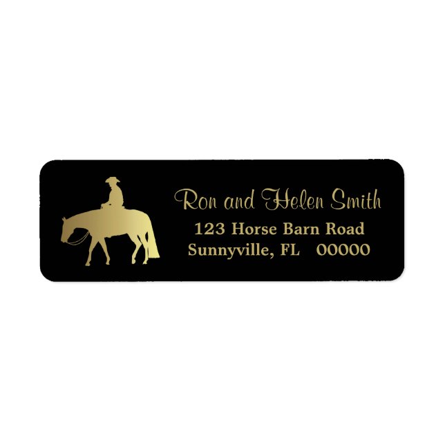 Golden Western Pleasure Horse on Black Label (Front)