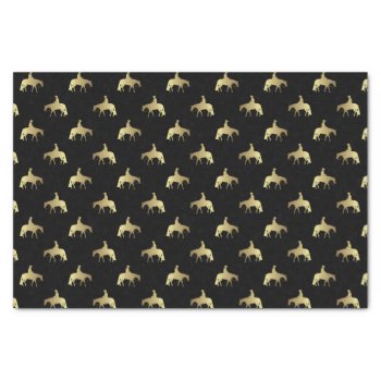 Golden Western Pleasure Horses On Black Tissue Paper by PandaCatGallery at Zazzle
