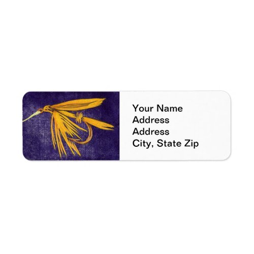 Golden Wet Trout Fly Return Address Label