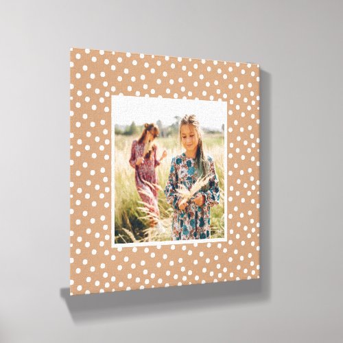 Golden Wheat and White Dots  Canvas Photo Tile