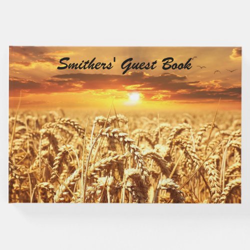 Golden Wheat Field at Sunset Guest Book