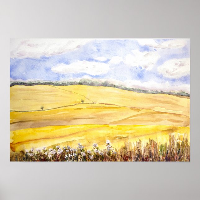 golden wheat field in oxfordshire poster (Front)