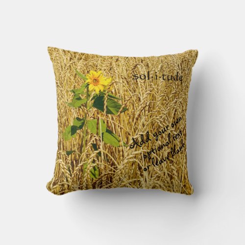 Golden Wheat Field Sunflower Accent Pillow