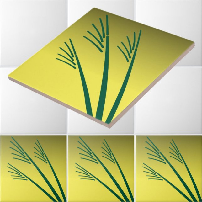 Golden Wheat Harvest Dawn Frieze Pattern Ceramic Tile (Creator Uploaded)