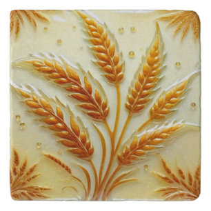 Golden Wheat Marble Trivet