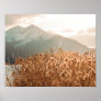 Golden Wheat Mountain // Blurry Scenic Peak Poster