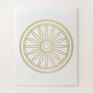 Golden Wheel Ancient Wisdom Puzzle Art