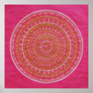 Golden wheel Mandala Poster