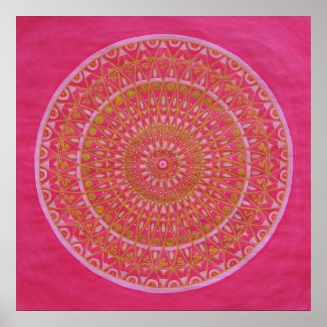 Golden wheel Mandala Poster (Front)