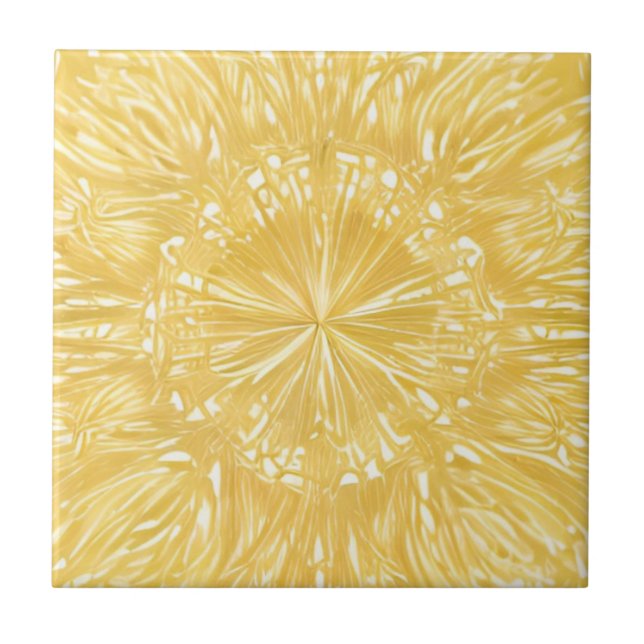 Golden wheel star geometric design ceramic tile (Front)