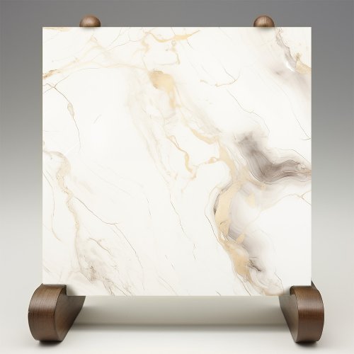 Golden Whisper Cream Marble Illusion Ceramic Tile