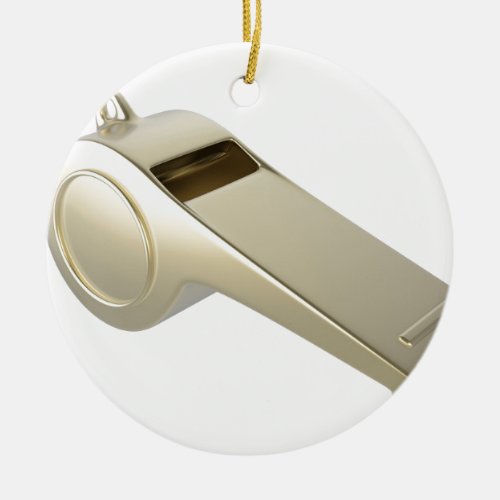 Golden whistle ceramic ornament