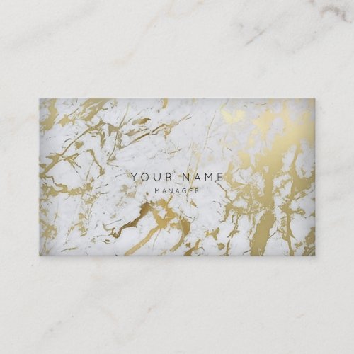 Golden White Carrara Marble Appointment Card Gold