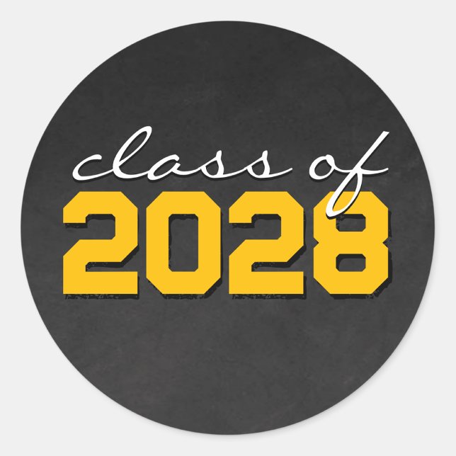 Golden & White Chalkboard Graduation Stickers (Matching Envelopes, Return Address Labels & Envelope Seals)