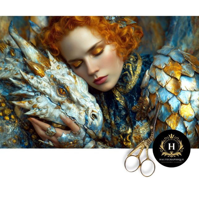 Golden White Dragon Fantasy Queen Decoupage Art Tissue Paper (Creator Uploaded)