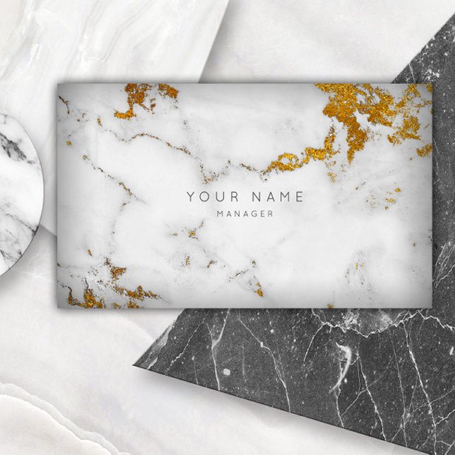 Golden White Gray Marble Vip Business Card (Golden White Gray Marble Vip Business Card)