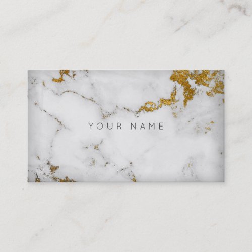 Golden White Gray Marble Vip Business Card