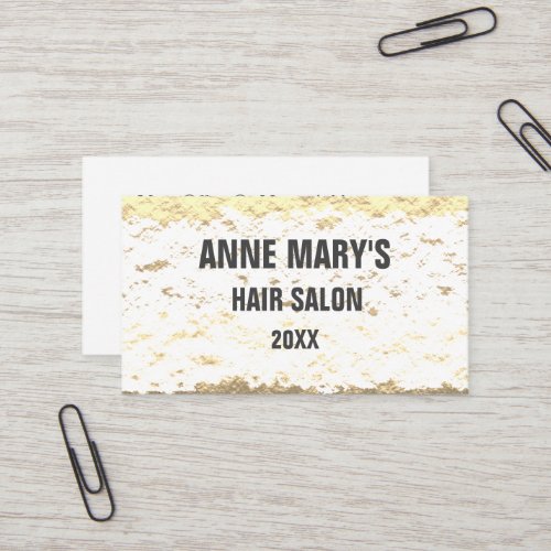 Golden White Hair Salon Gold Glitter Patterns Cute Business Card