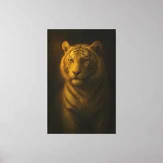 Golden White Tiger – Fine Art Portrait Canvas Print