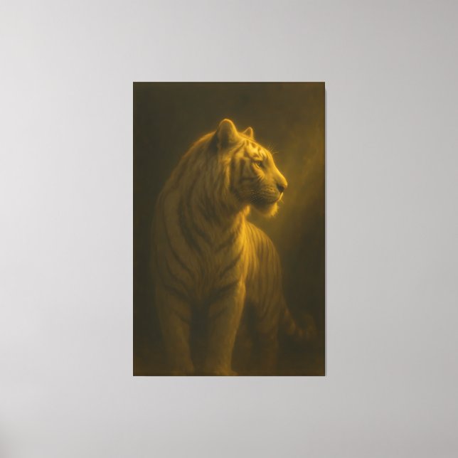 Golden White Tiger – Fine Art Portrait Canvas Print (Front)