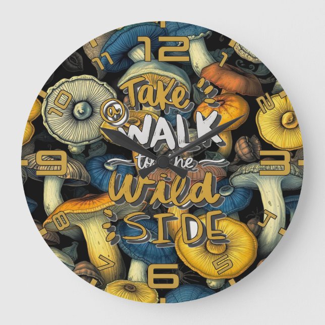 Golden Wild Side Mushroom Clock (Front)